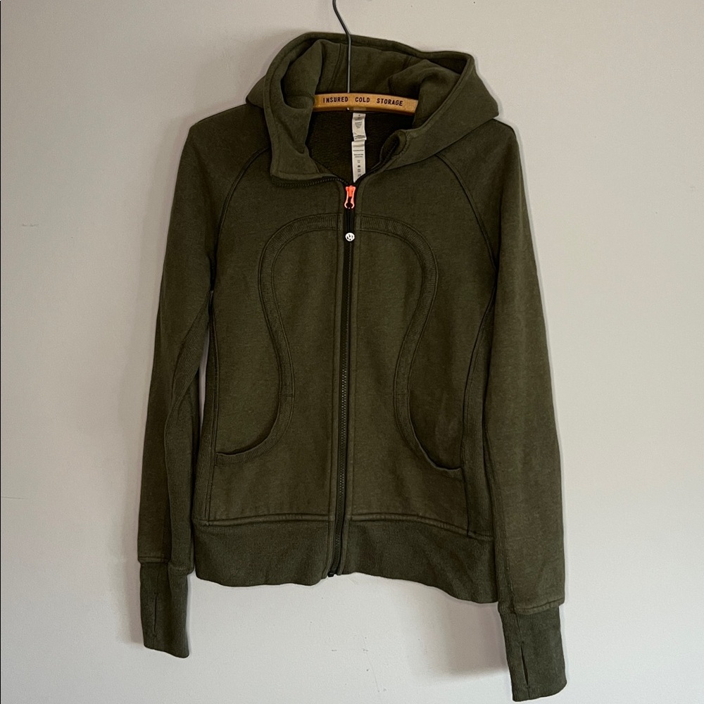 Lululemon Olive Green Scuba hoodie, Active wear